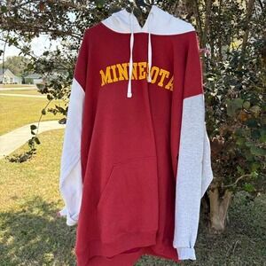 Minnesota UMN Golden Gophers NCAA Maroon & Gold Hoodie Sweatshirt Pullover 4XL